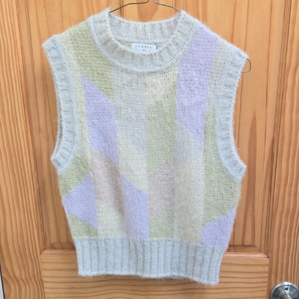 Sandro Poppy Color Blocked Sweater Vest